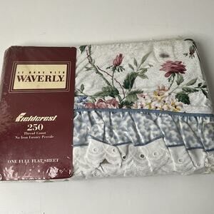 SEALED - Vintage Waverly Full Flat Sheet - BELLE RIVE - Fieldcrest 250 Thread Ct